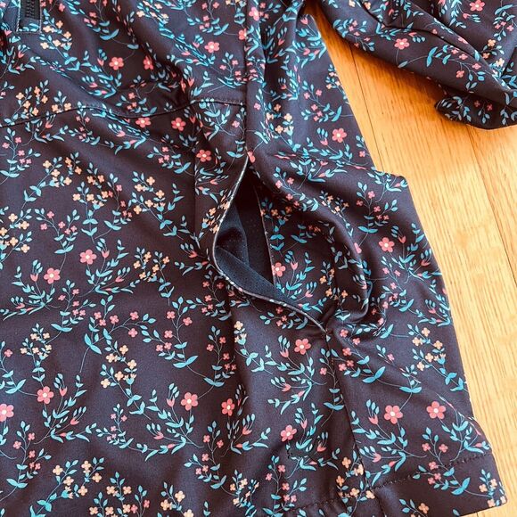 Puma Golf Ladies Micro Floral Cloudspun 1/4 Zip Pullover - Navy Sm - Picture 11 of 11